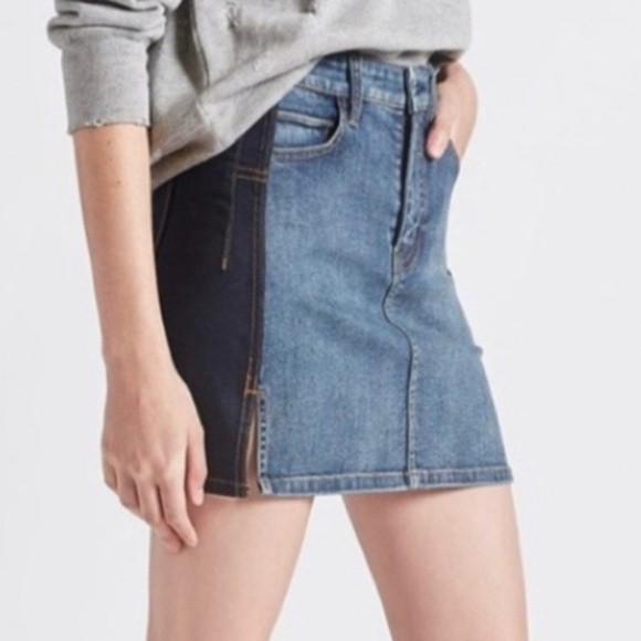 NWT Current/Elliott The Mashed Mini Denim Skirt - Picture 9 of 15